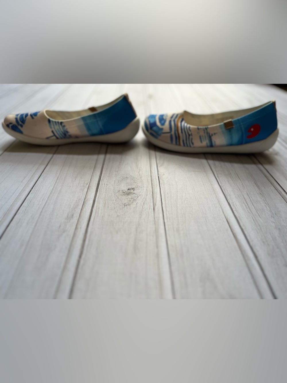 UIN Artistic beach umbrella slip on round toe ballet flat loafer shoe. Size 8.5 - Picture 4 of 11